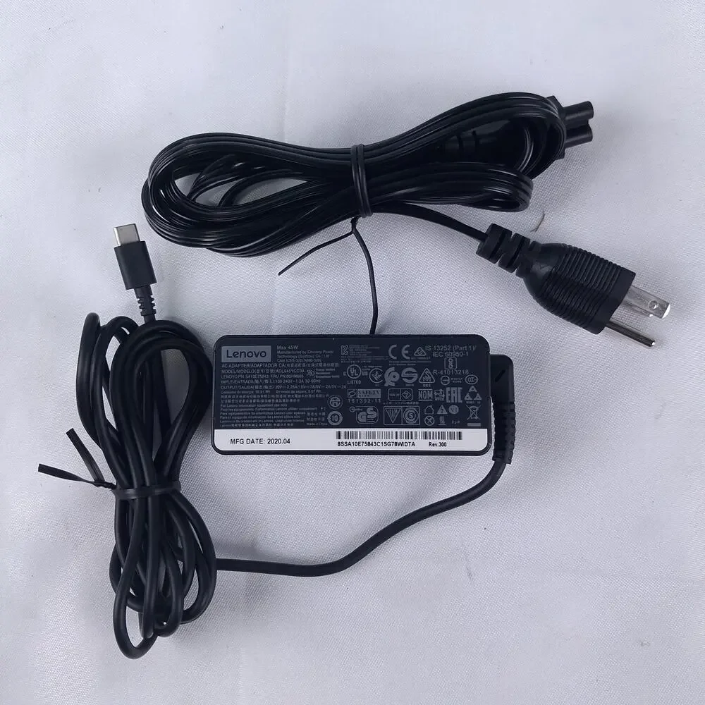 Lenovo 45W USB-C AC Adapter Charger ADLX45YCC3A SA10E75843 00HM665 Laptop Power